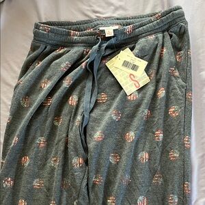 LuLaRoe Blue Flag Patterned Jax Pants